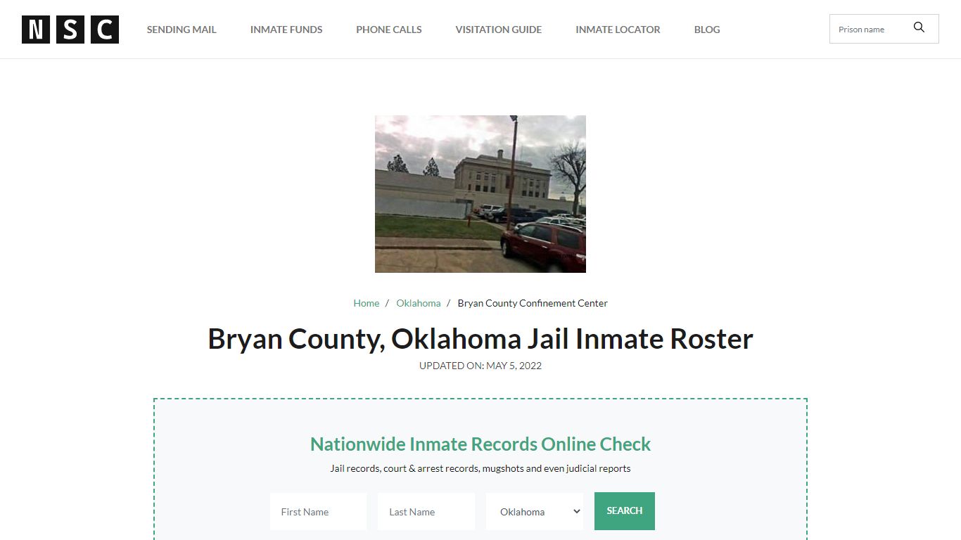 Bryan County, Oklahoma Jail Inmate Roster