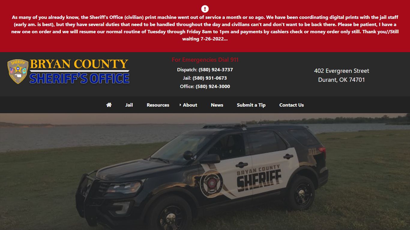 Bryan County Sheriff's Office Oklahoma